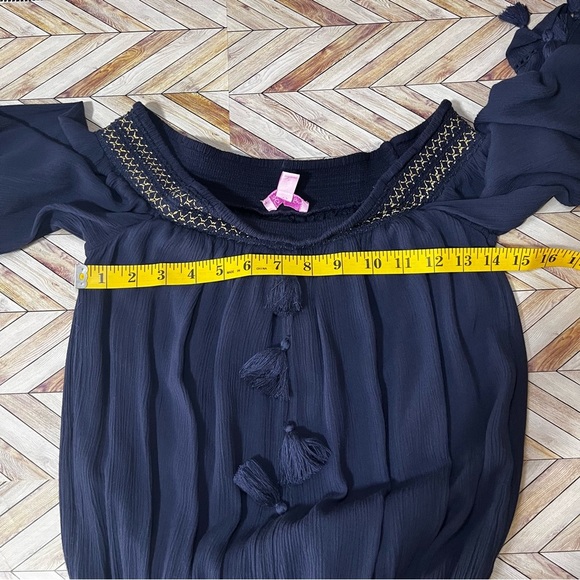 Lilly Pulitzer Navy Blue Joelle Off Shoulder Mini Short Dress Coastal Summer - Picture 6 of 15